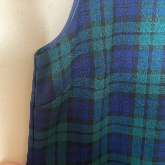 Vineyard Vines Blackwitch Meredith Plaid Ruffle Neck Midi Sleeveless Dress - Picture 9 of 10